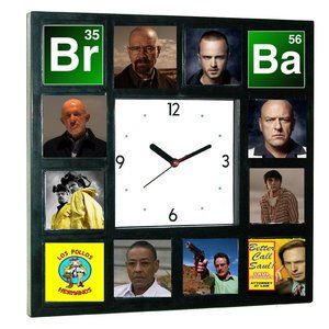 Breaking Bad Heisenberg Jesse Walter White Hank Saul Mike Clock with 12 pictures